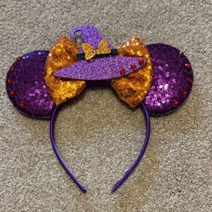 Mickey Ears - Halloween Purple & Gold Sequin Witch Ear Headband